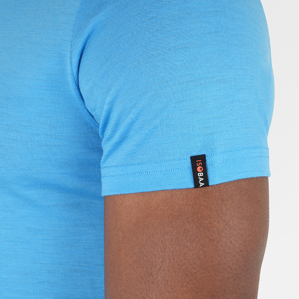 Mens Merino 150 Mountains Tee (Malibu/Navy)