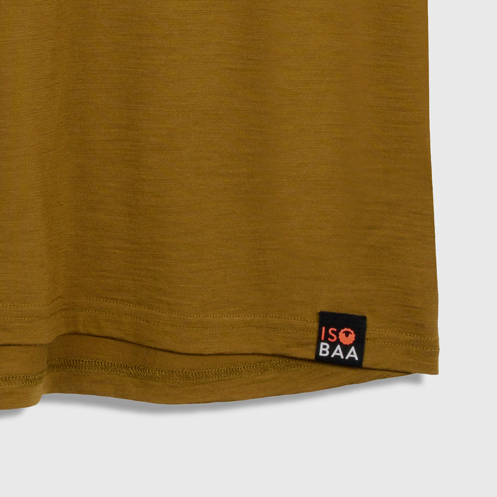 Mens Merino 150 Short Sleeve Crew (Dull Gold)