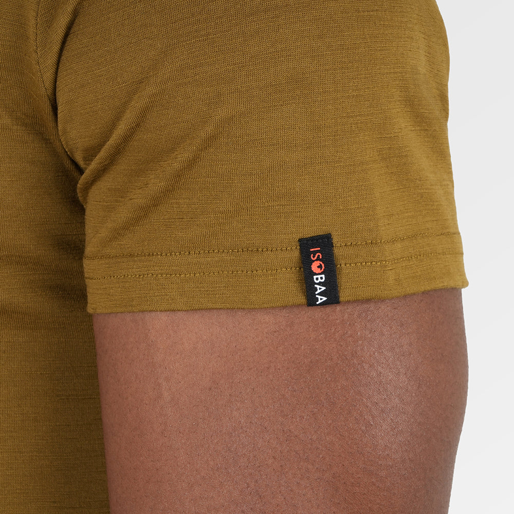 Mens Merino 150 Stamp Summit Tee (Dull Gold/Petrol)