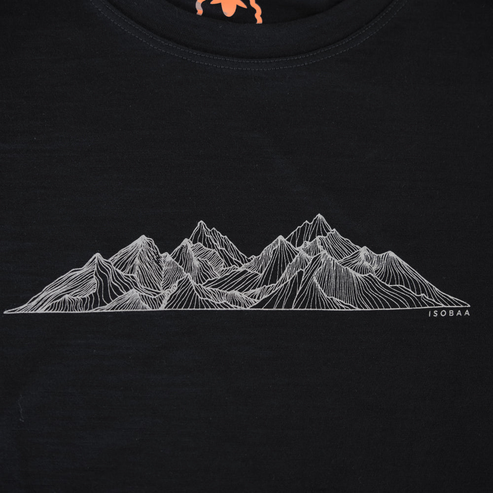 Isobaa Mens Merino 150 Peaks T-Shirt (Black/Grey)
