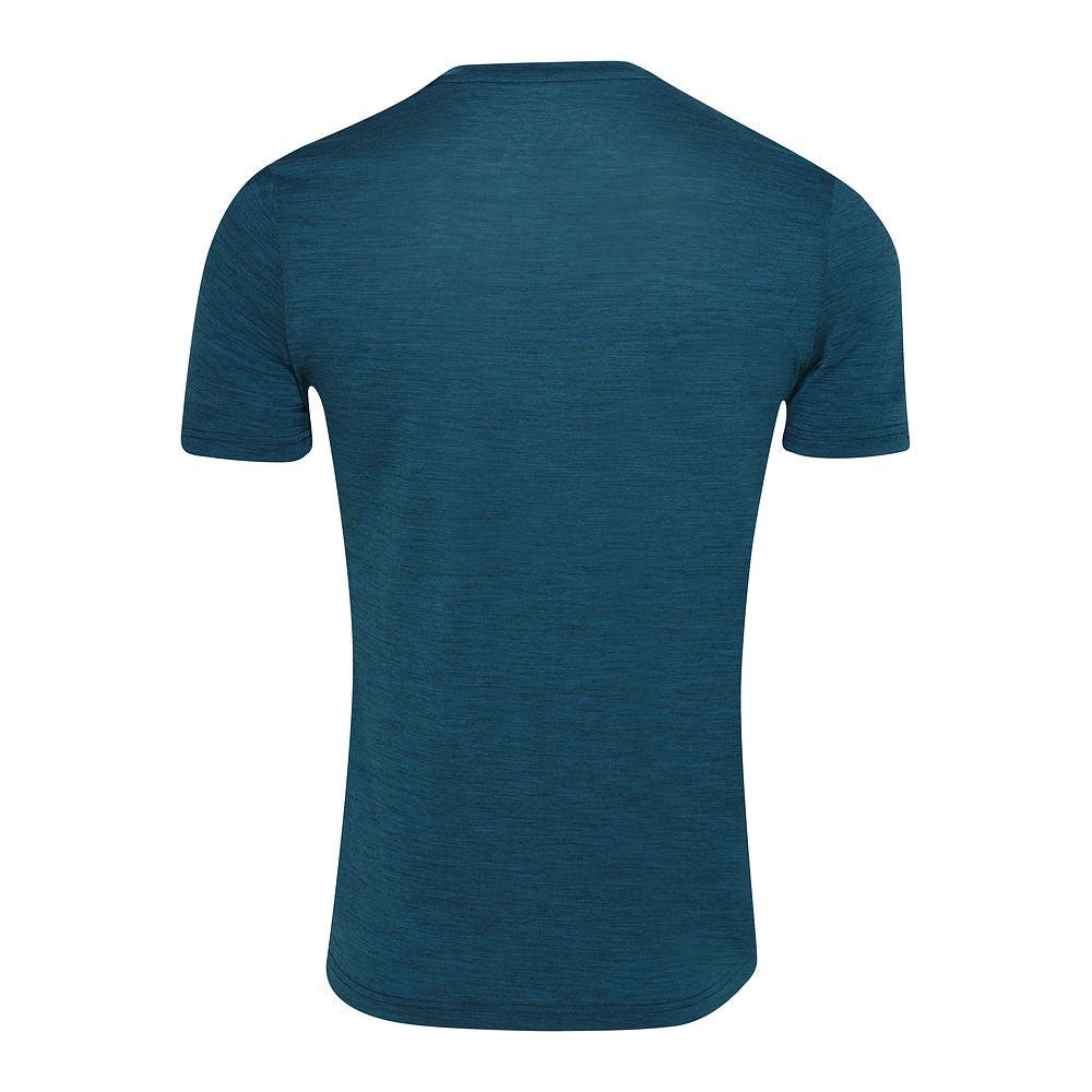 Isobaa Mens Merino 150 Peaks T-Shirt (Petrol/White)