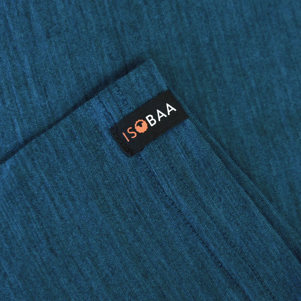 Isobaa Mens Merino 150 Peaks T-Shirt (Petrol/White)
