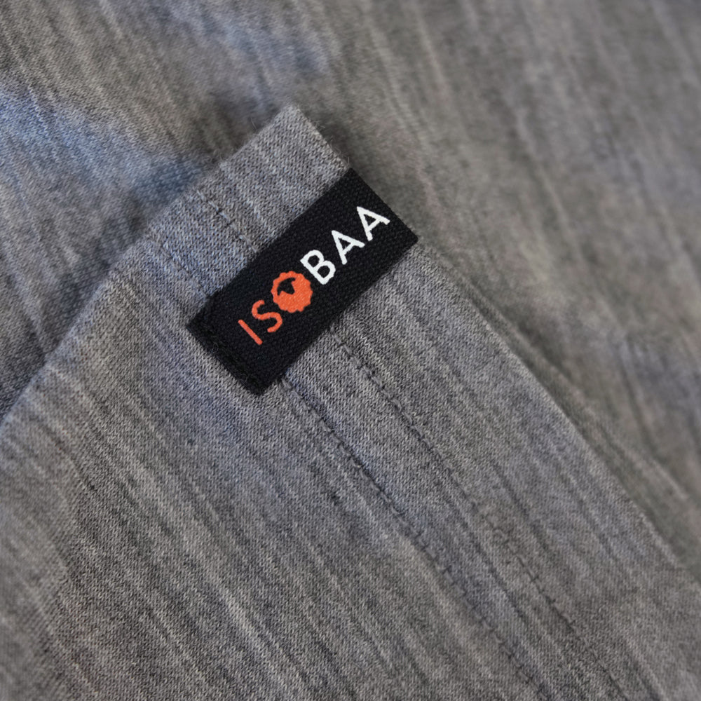 Isobaa Mens Merino 150 Sunset T-Shirt (Charcoal Melange/Black)