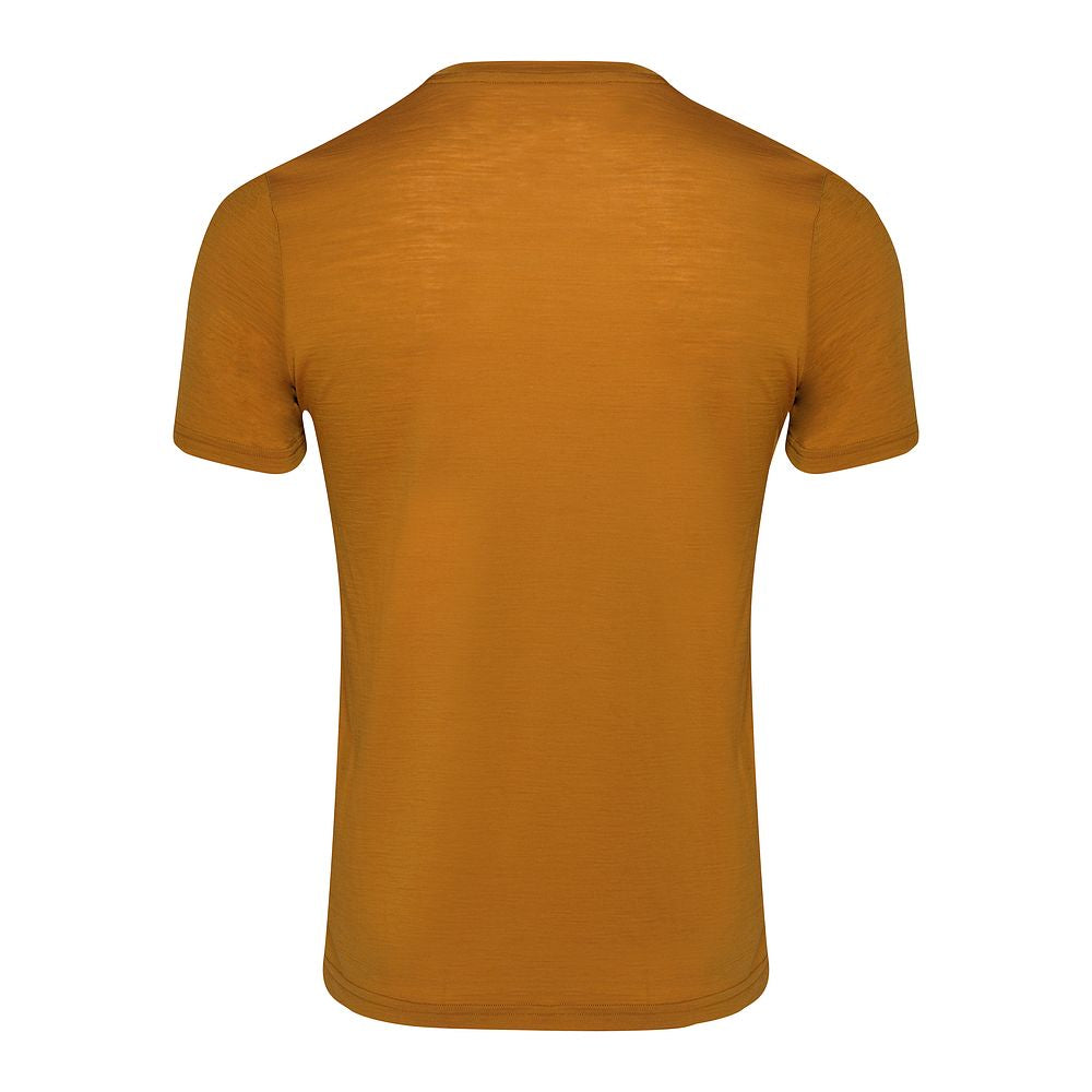 Isobaa Mens Merino 150 Sunset T-Shirt (Mustard/Navy)