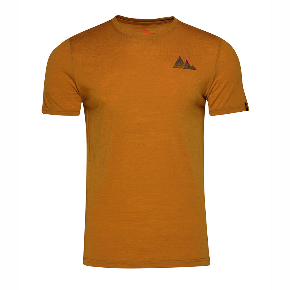 Isobaa Mens Merino 150 Sunset T-Shirt (Mustard/Navy)