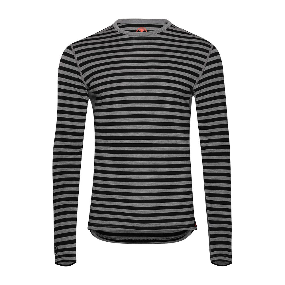 Isobaa | Mens Merino 180 Long Sleeve Crew (Black/Charcoal) | Get outdoors with the ultimate Merino wool long-sleeve top.