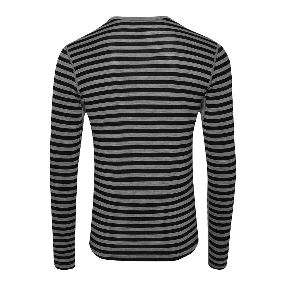 Isobaa | Mens Merino 180 Long Sleeve Crew (Black/Charcoal) | Get outdoors with the ultimate Merino wool long-sleeve top.