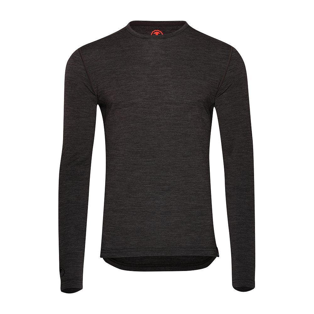 Isobaa Mens Merino 180 Long Sleeve Crew (Chocolate/Melange)