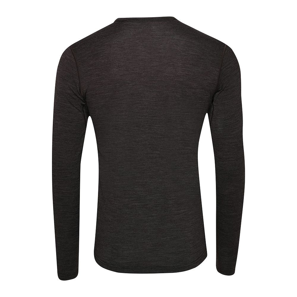 Isobaa Mens Merino 180 Long Sleeve Crew (Chocolate/Melange)