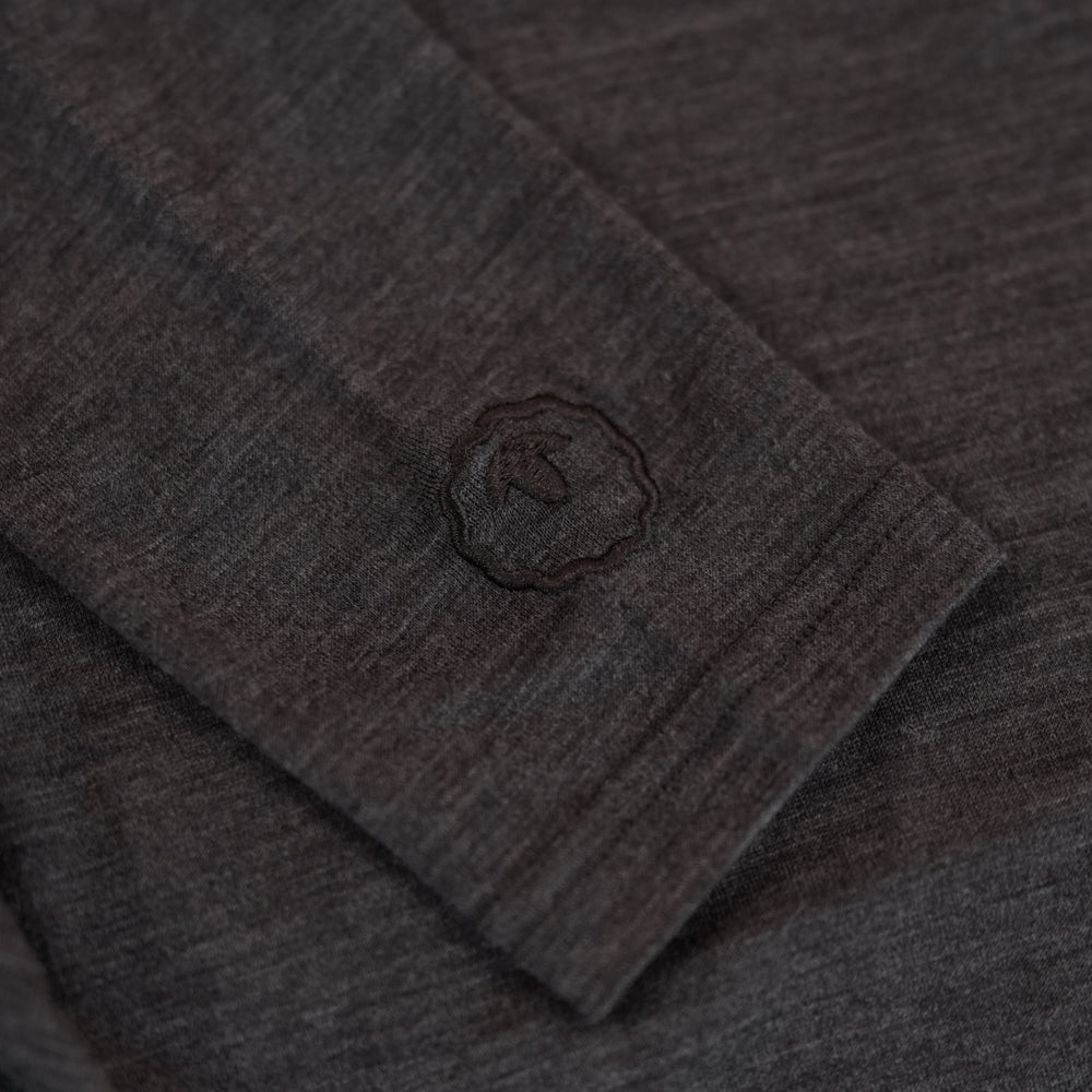 Isobaa Mens Merino 180 Long Sleeve Crew (Chocolate/Melange)