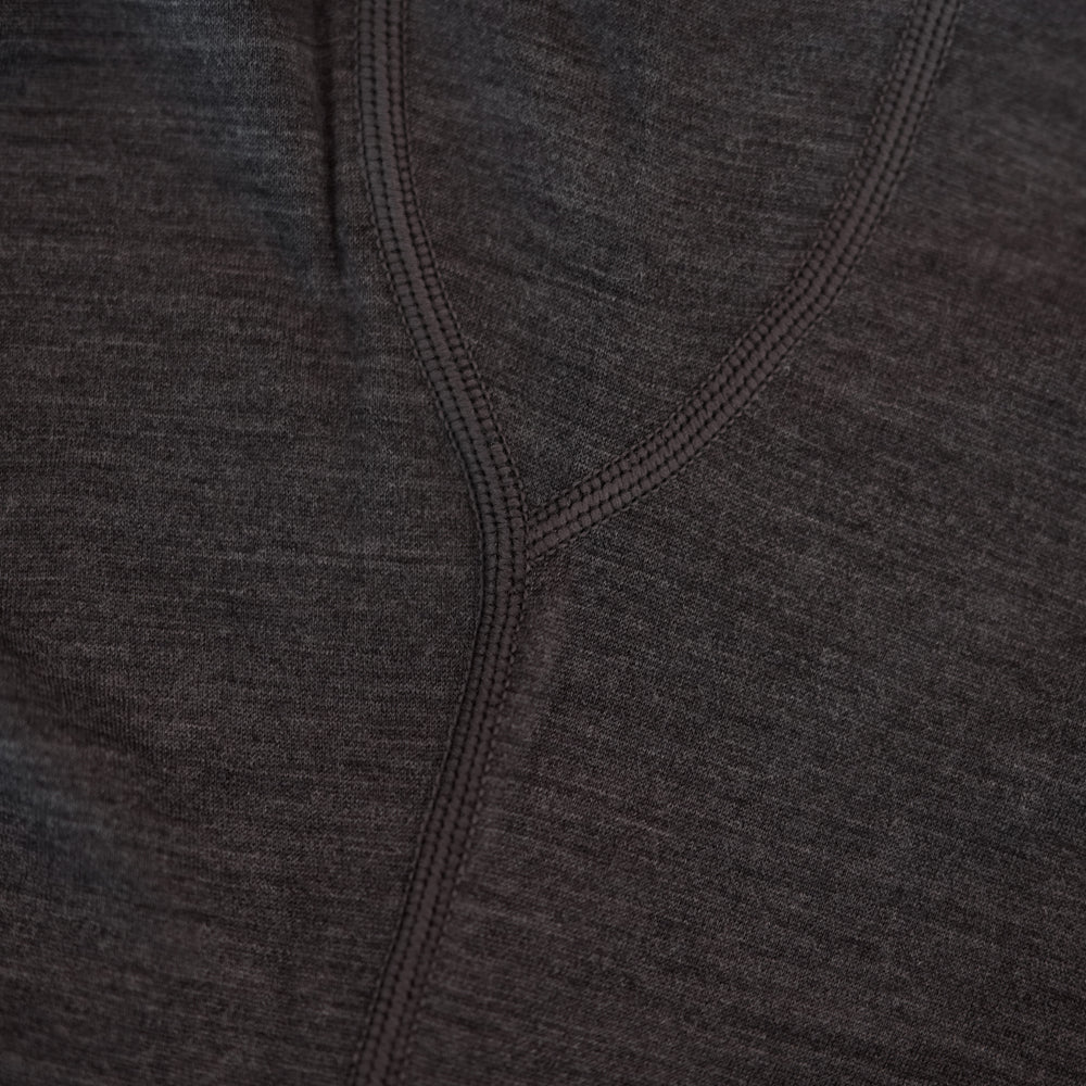 Isobaa Mens Merino 180 Long Sleeve Crew (Chocolate/Melange)