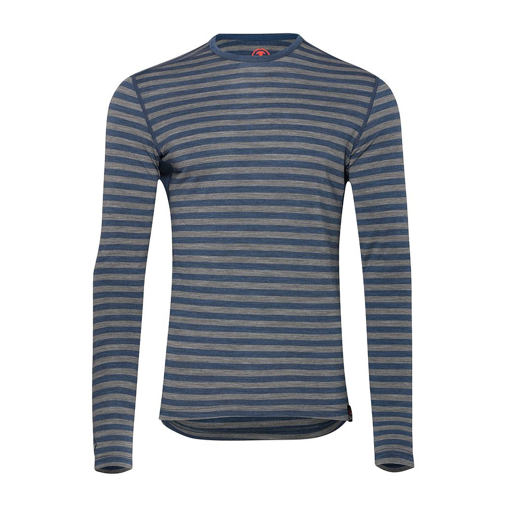 Isobaa | Mens Merino 180 Long Sleeve Crew (Denim/Charcoal) | Get outdoors with the ultimate Merino wool long-sleeve top.