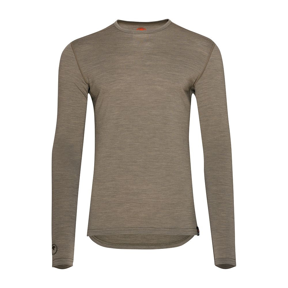 Isobaa Mens Merino 180 Long Sleeve Crew (Truffle/Melange)