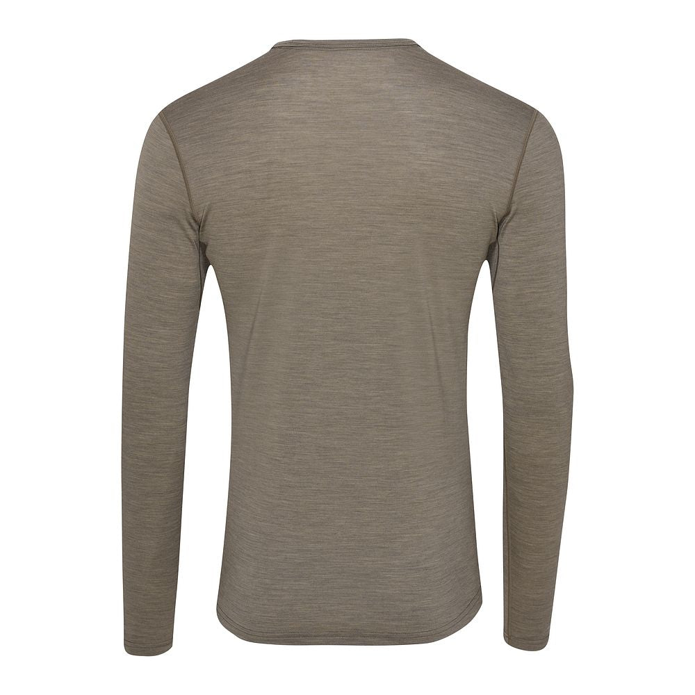 Isobaa Mens Merino 180 Long Sleeve Crew (Truffle/Melange)