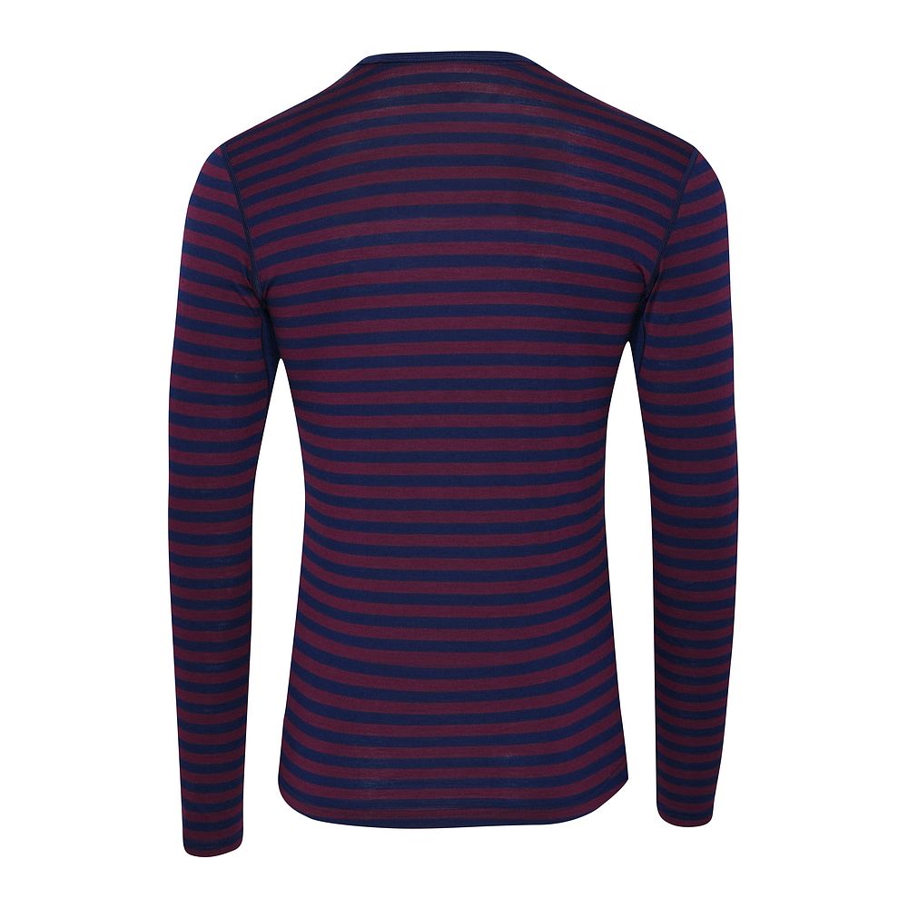 Isobaa | Mens Merino 180 Long Sleeve Crew (Navy/Wine) | Get outdoors with the ultimate Merino wool long-sleeve top.