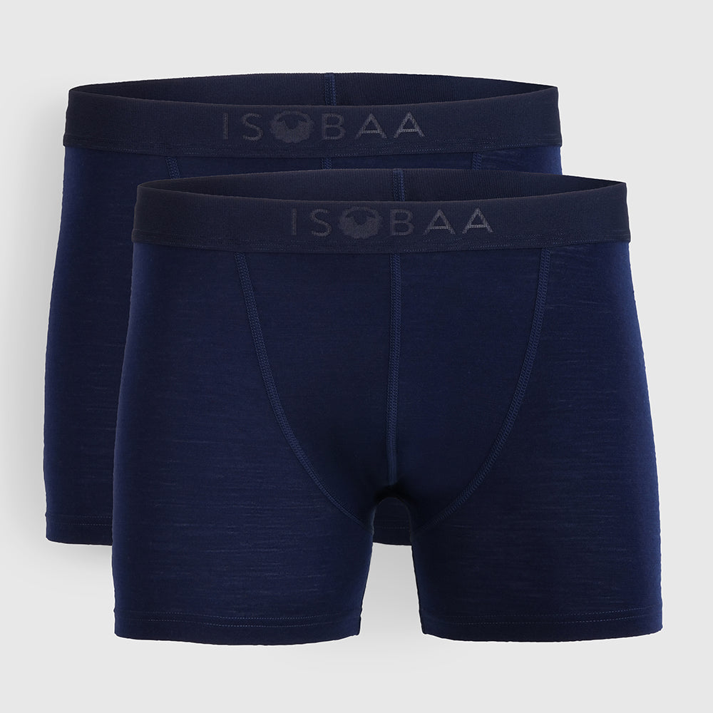 Mens Merino Blend 180 Boxers (2 Pack - Navy)