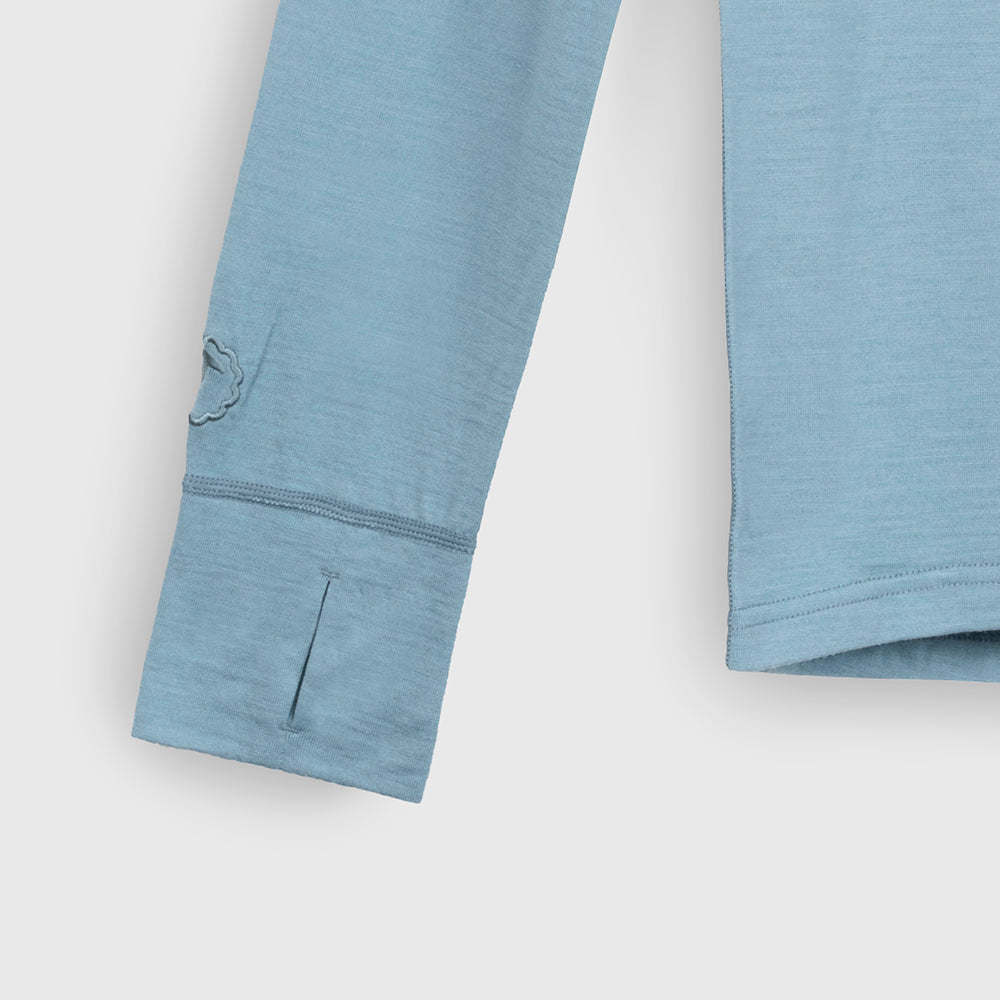 Mens Merino 200 Zip Neck Hoodie (Lagoon/Navy)
