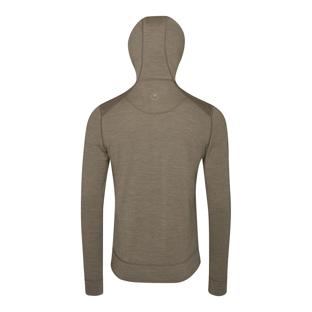 Isobaa Mens Merino 260 Casual Hoodie (Truffle Melange/Smoke)