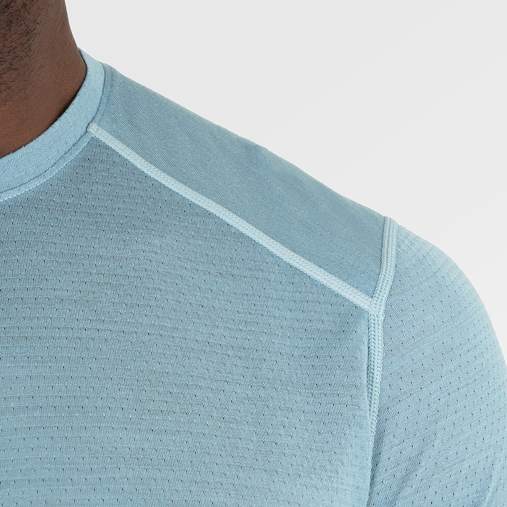 Mens Merino 150 Active Blend Short Sleeve Crew (Lagoon)