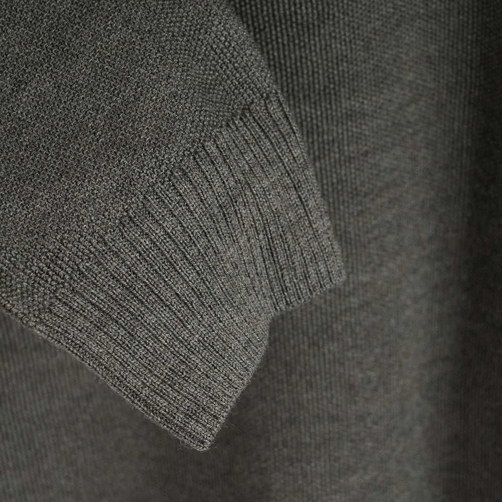 Mens Cinder Merino Moss Stitch Crew Sweater (Dark Olive)