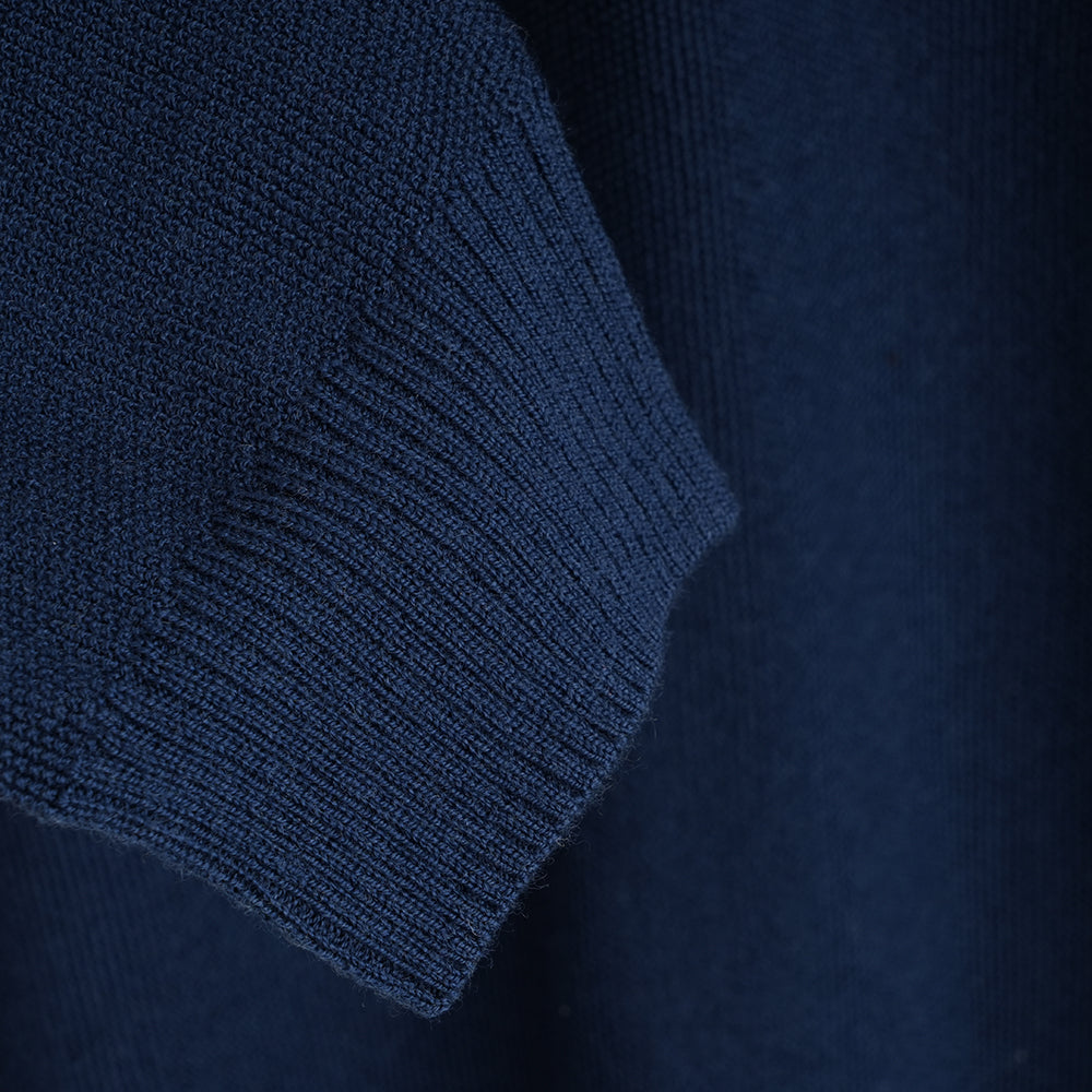 Mens Cinder Merino Moss Stitch Crew Sweater (Navy)