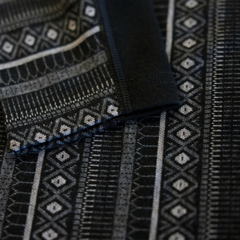 Mens Merino Blend 250 Fairisle Jacquard Long Sleeve Crew (Black/Smoke/Charcoal)