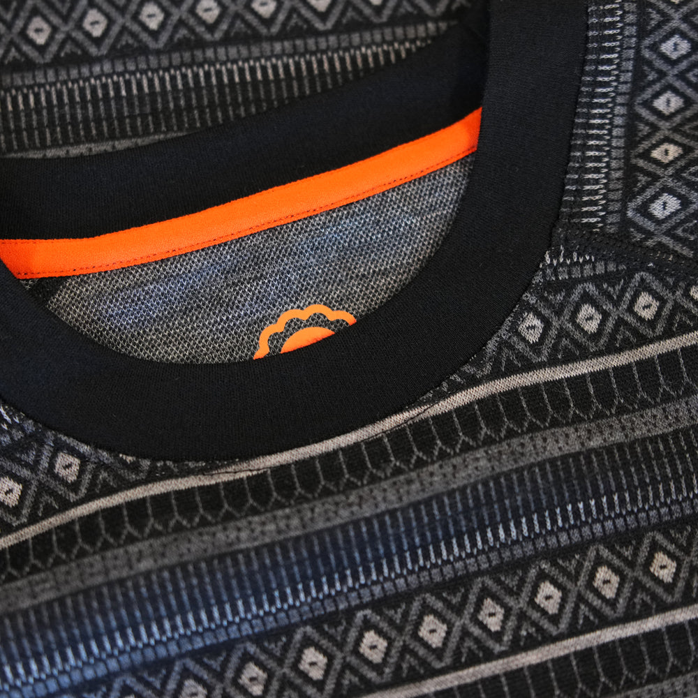 Mens Merino Blend 250 Fairisle Jacquard Long Sleeve Crew (Black/Smoke/Charcoal)