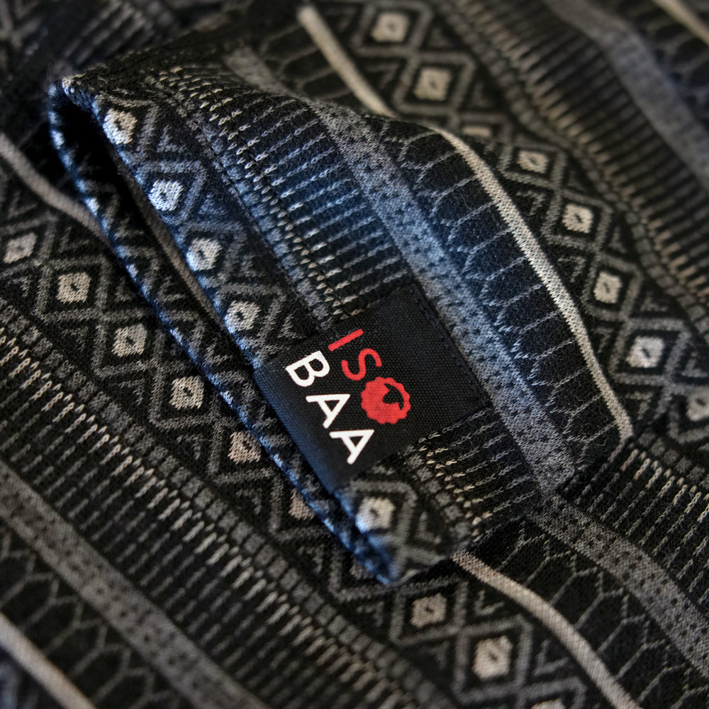 Mens Merino Blend 250 Fairisle Jacquard Tights (Black/Smoke/Charcoal)