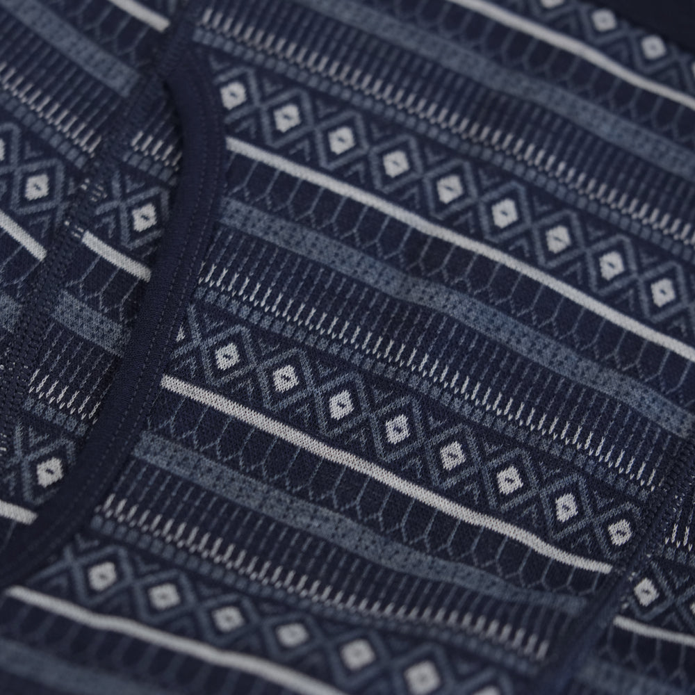 Mens Merino Blend 250 Fairisle Jacquard Tights (Navy/Denim/Cloud)