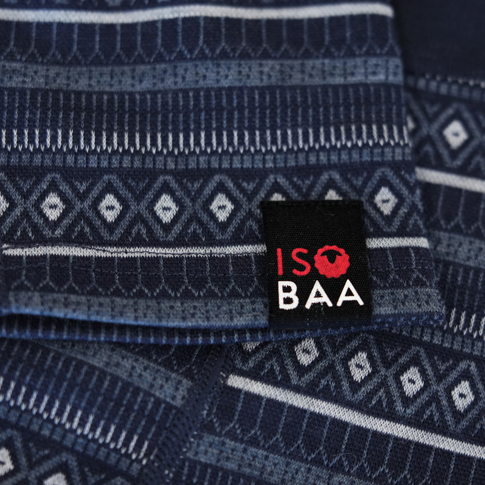 Mens Merino Blend 250 Fairisle Jacquard Tights (Navy/Denim/Cloud)