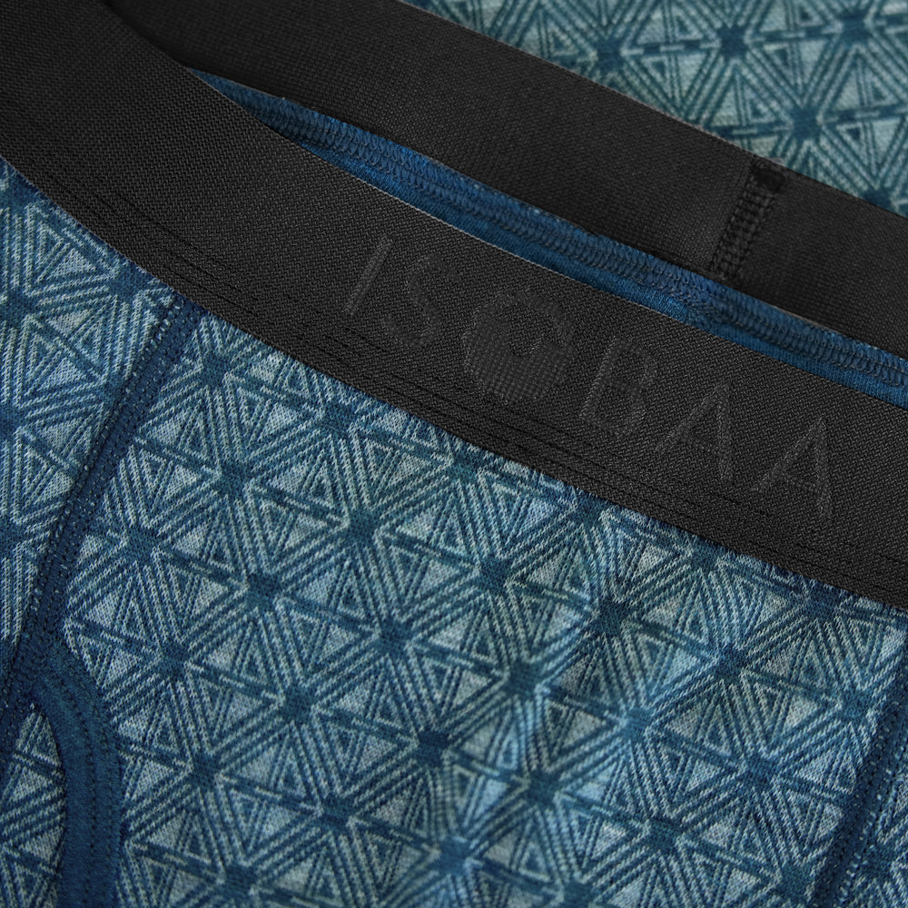 Mens Merino Blend 250 Geometric Jacquard Tights (Petrol/Ocean)