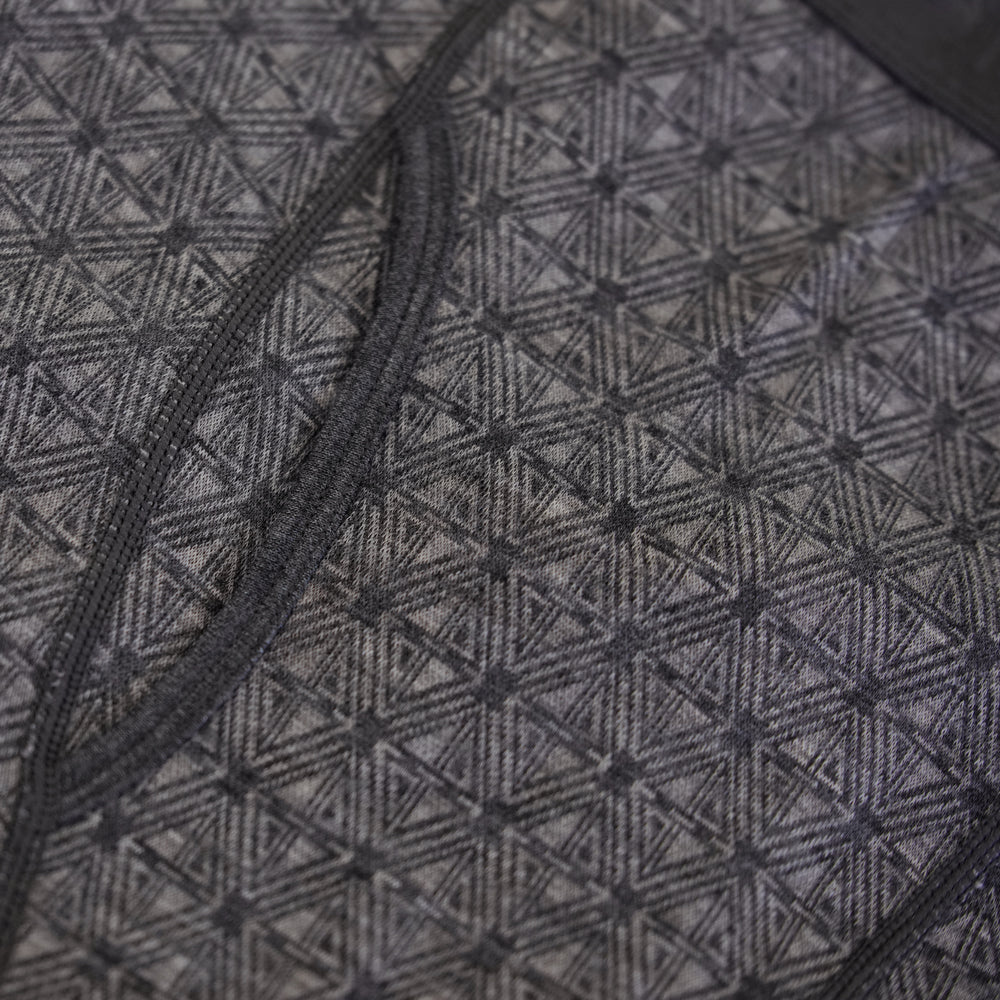 Mens Merino Blend 250 Geometric Jacquard Tights (Smoke/Charcoal)