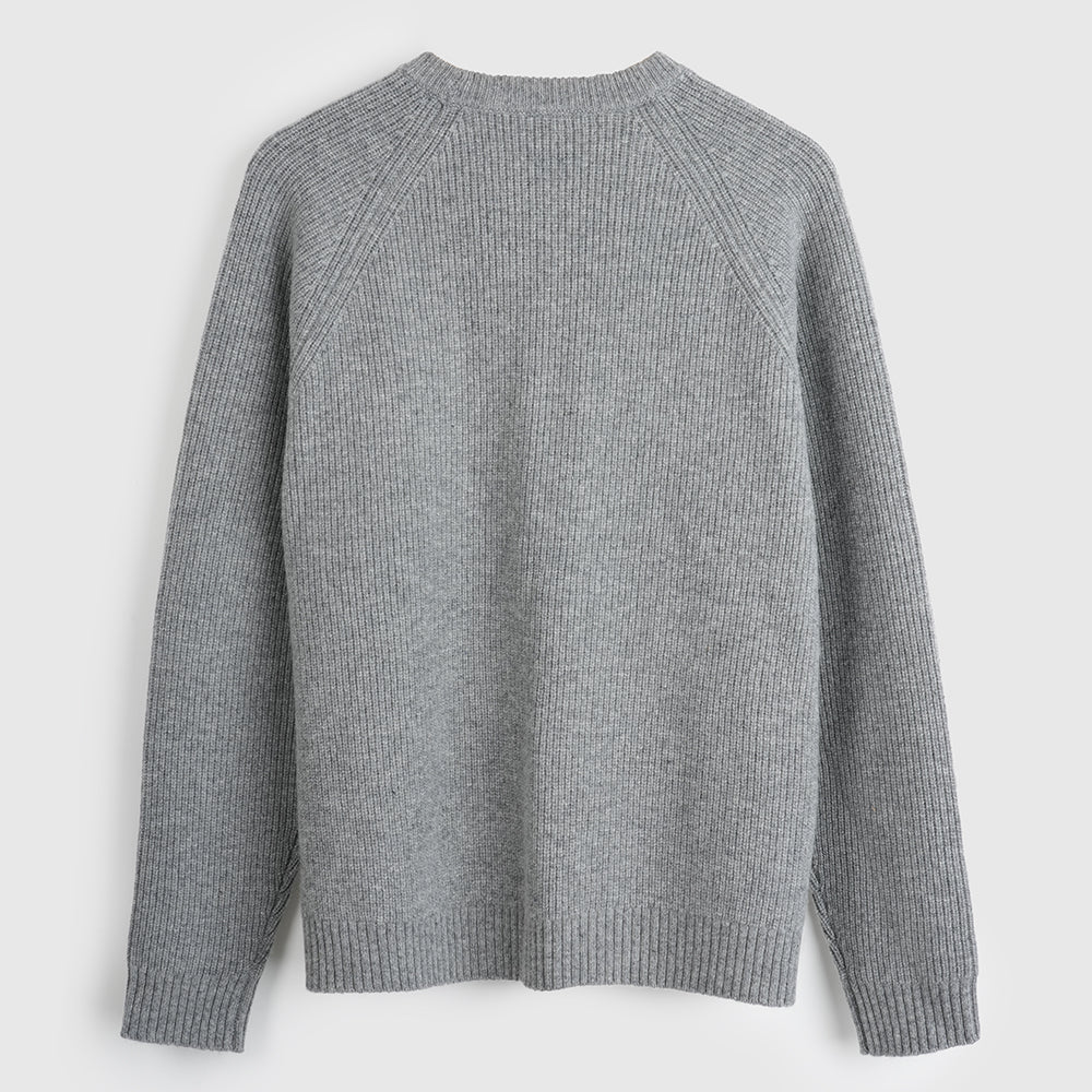 Pull col rond en mérinos Mens Herdwick (Heather)