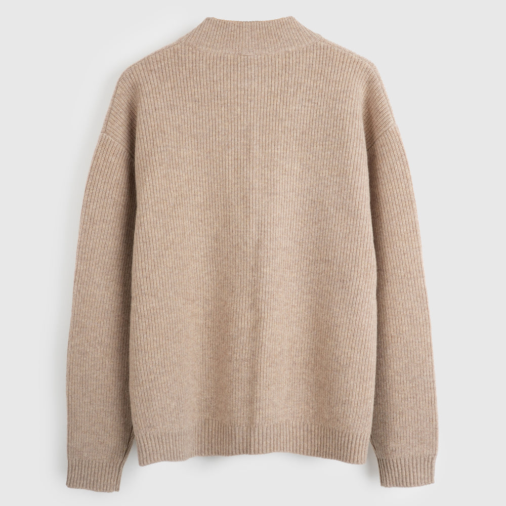 Mens Herdwick Merino Half Zip Sweater (Natural)