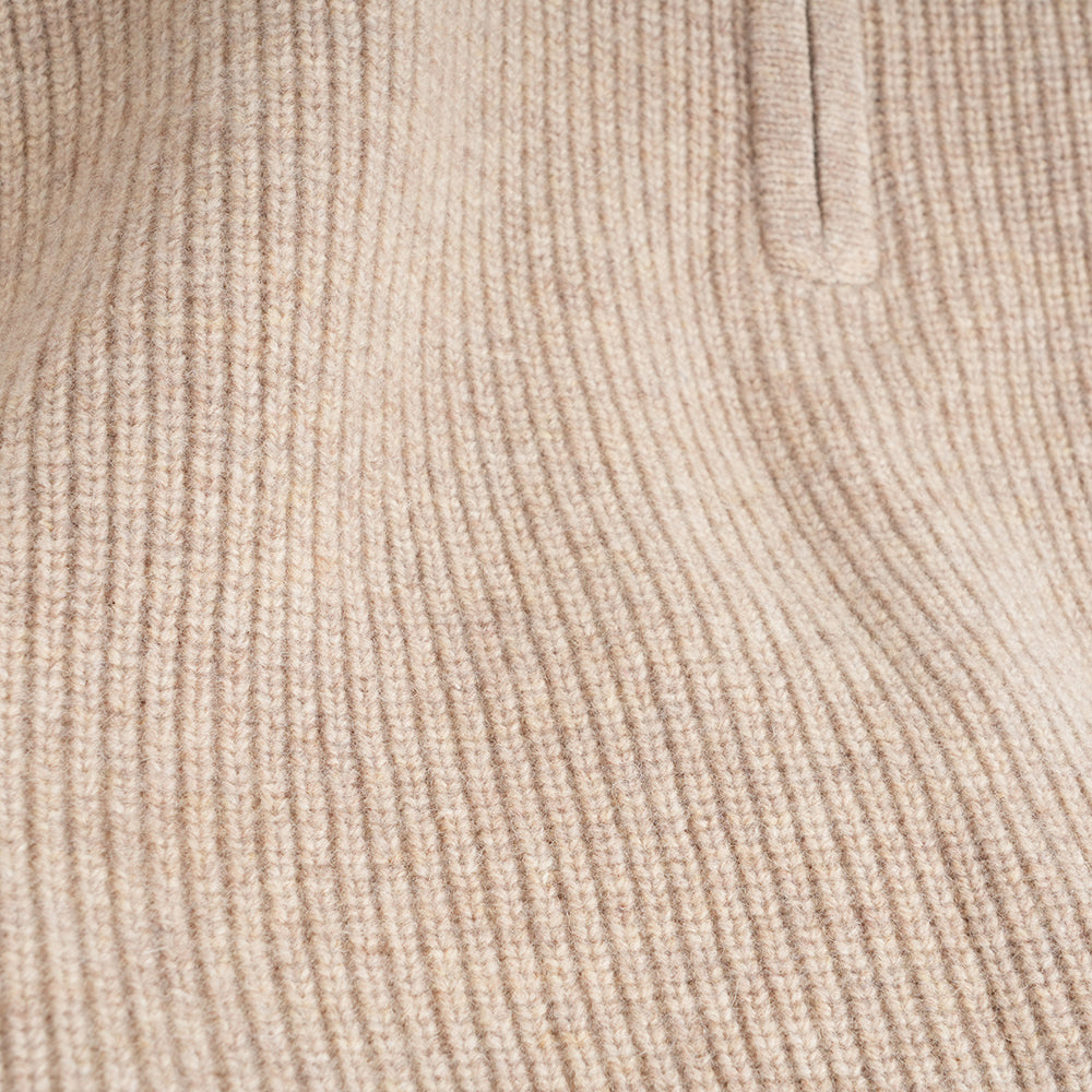Mens Herdwick Merino Half Zip Sweater (Natural)