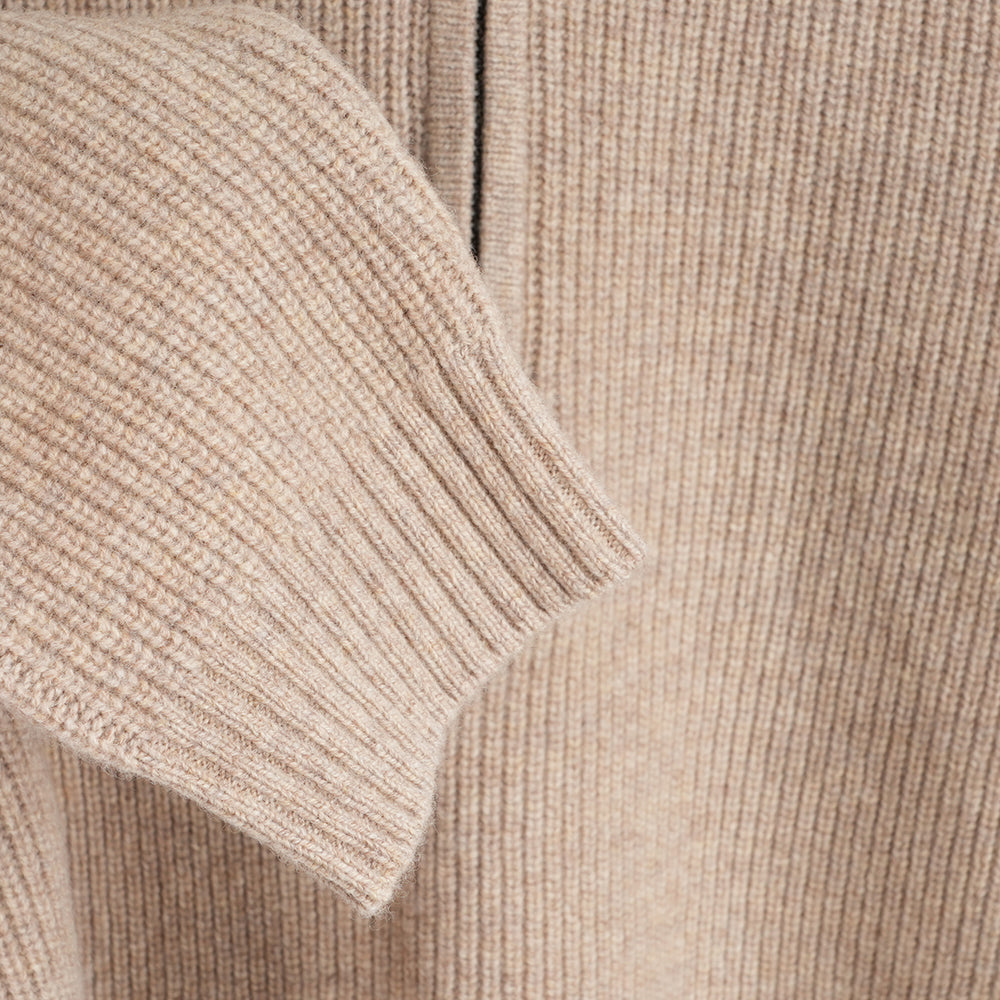Mens Herdwick Merino Half Zip Sweater (Natural)