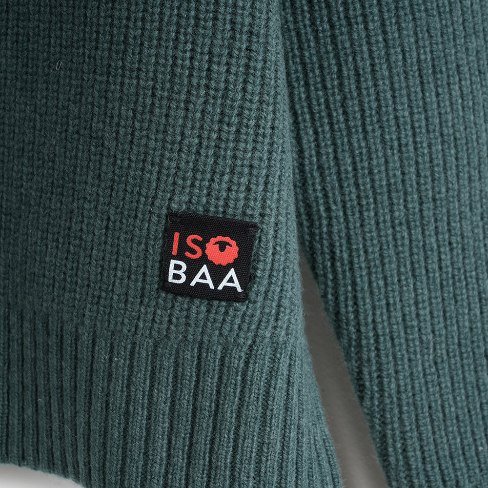 Herren Herdwick Merino Pullover mit Halbreißverschluss (Sea Green)