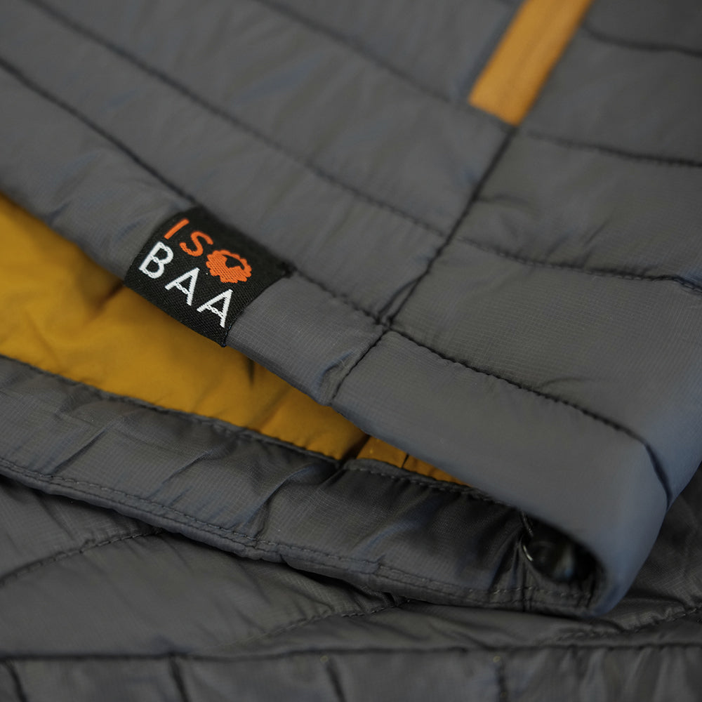 Isobaa Mens Merino Wool Insulated Jacket (Smoke/Mustard)