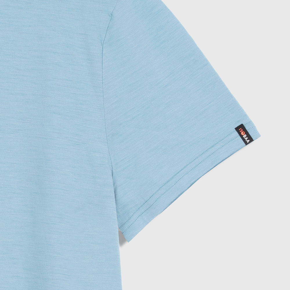 Mens Merino 150 Emblem Relaxed Tee (Lagoon/Navy)