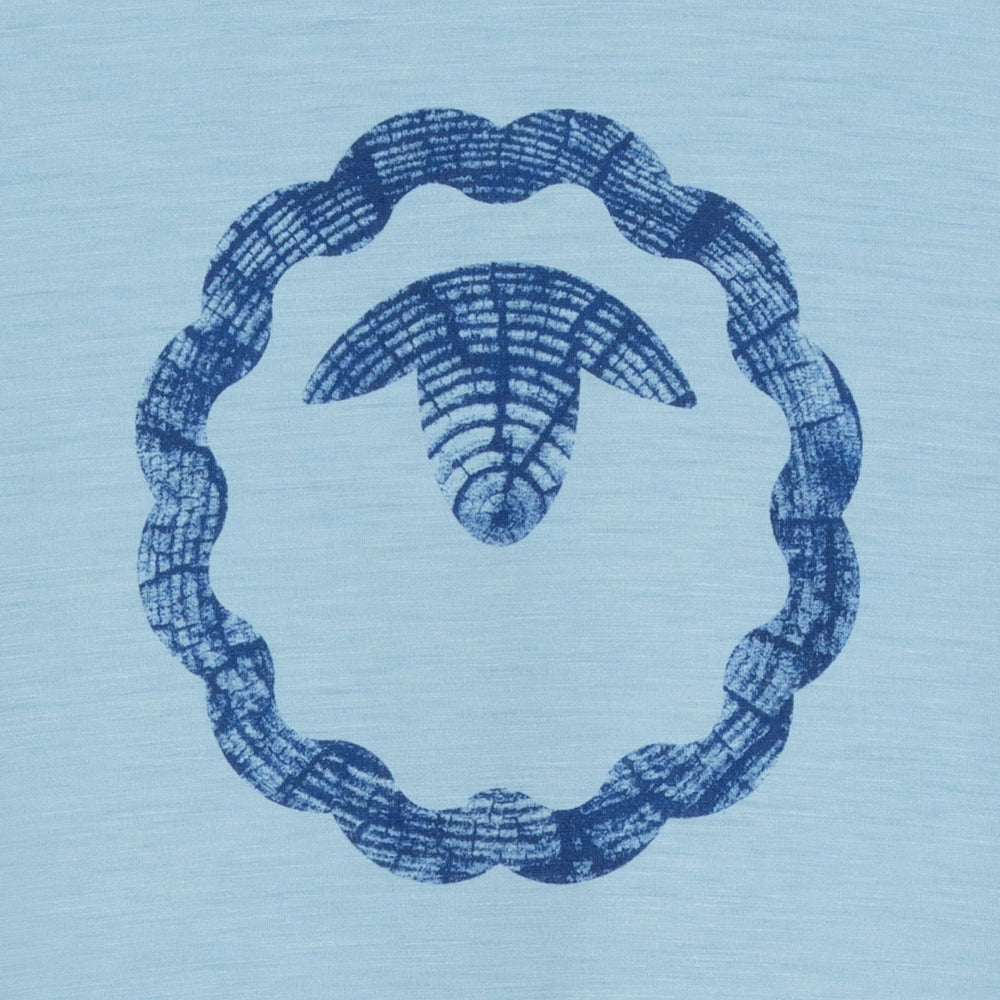 Mens Merino 150 Emblem Relaxed Tee (Lagoon/Navy)