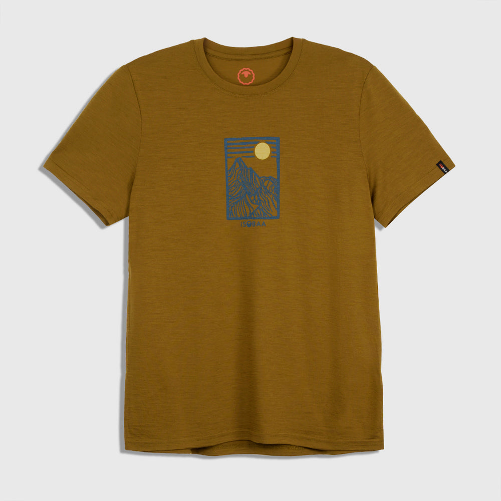 Mens Merino 150 Stamp Summit Tee (Dull Gold/Petrol)