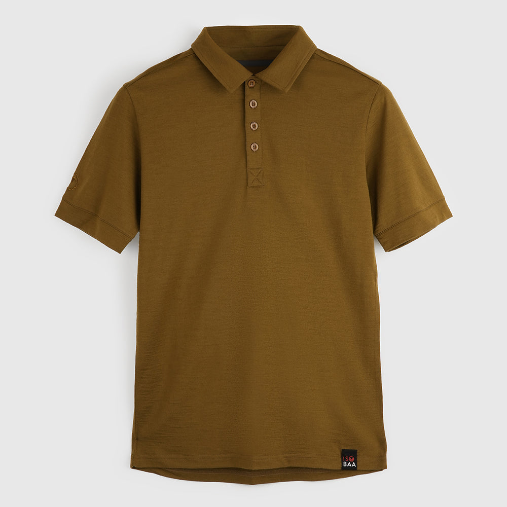 Mens Merino 180 Short Sleeve Polo Shirt (Dull Gold)