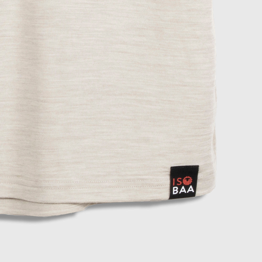 Homme Mérinos 180 Manches Courtes Polo (Jute Melange/Charcoal)