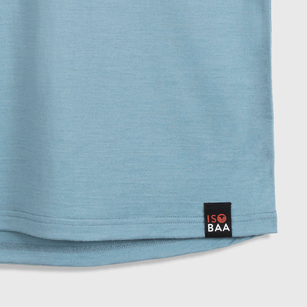 Homme Mérinos 180 Manches Courtes Polo (Lagoon/Navy)