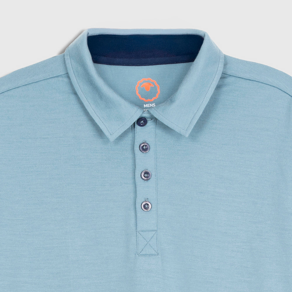 Herren Merino 200 Langarm-Poloshirt (Lagoon)