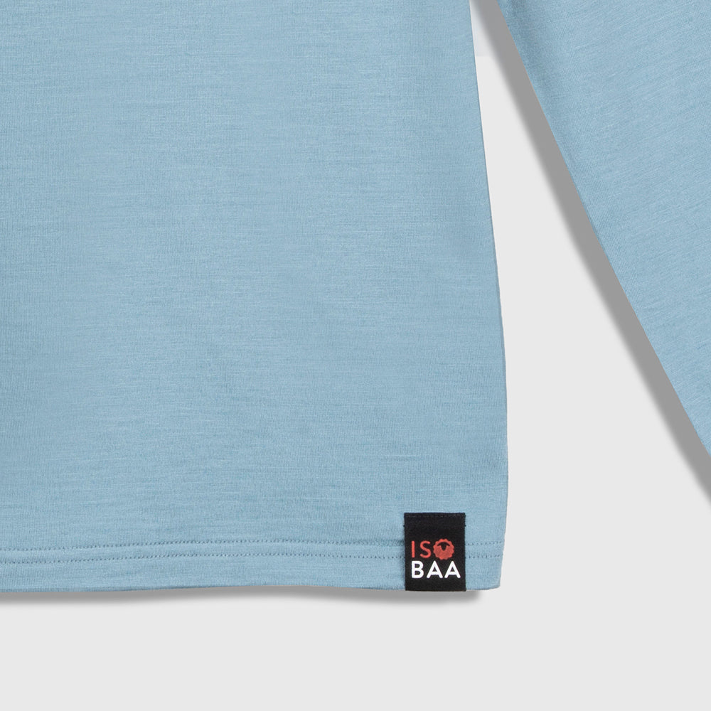 Mens Merino 200 Long Sleeve Zip Neck (Lagoon/Navy)