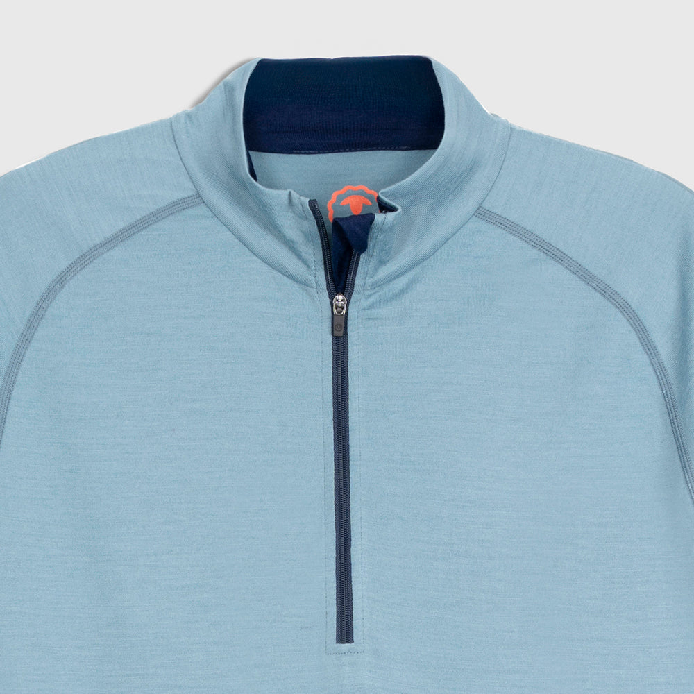 Mens Merino 200 Long Sleeve Zip Neck (Lagoon/Navy)
