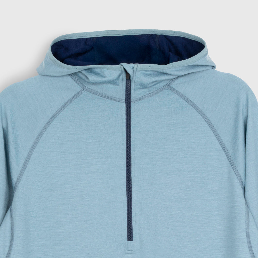 Homme Mérinos 200 Zip Neck Sweat à Capuche (Lagoon/Navy)