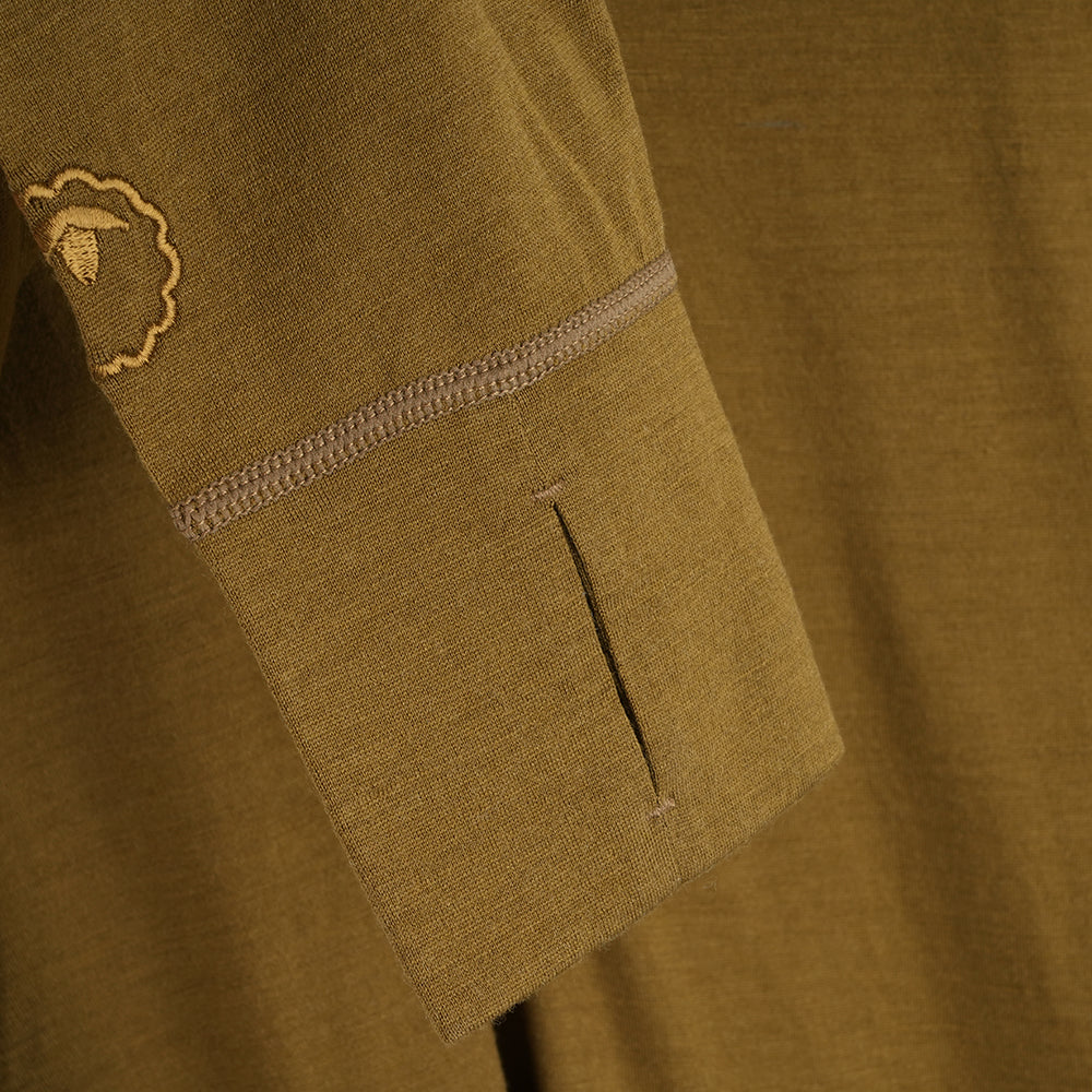 Mens Merino 200 Zip Neck Hoodie (Dull Gold)