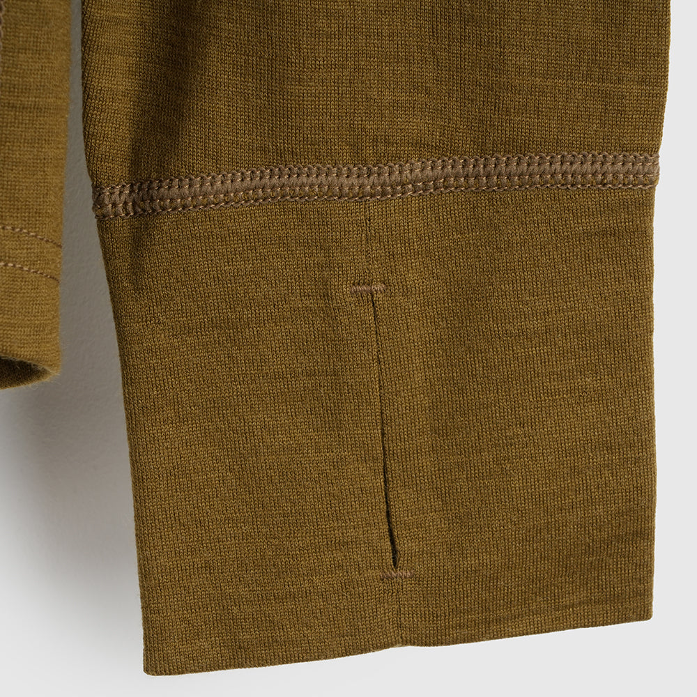 Mens Merino 200 Zip Neck Hoodie (Dull Gold)
